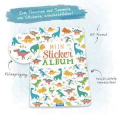Trötsch Verlag - Books - Mein Stickeralbum Dino - Dinosaur Theme - 3 Years - Educational Play