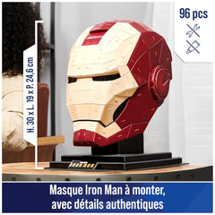 4D Build Marvel Iron Man Kit di Modello Puzzle 3D con Supporto 96 Pezzi Set di Costruzione Giocattolo