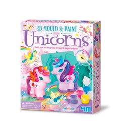 4M - Stampi e Pittura 3D Unicorni Glitter - Arte e Fai da Te