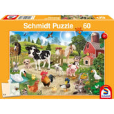 Schmidt Spiele - Animal Club – Animali della Fattoria 60 Pz - Puzzle