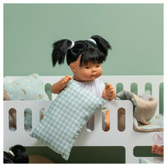 Asi - Bambole - Set di biancheria Cloe - Verde Bianco reversibile - 3 Anni