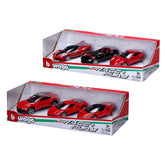 BBurago - Set Regalo di 3 Veicoli Giocattolo in Metallo Die Cast Ferrari 1:43