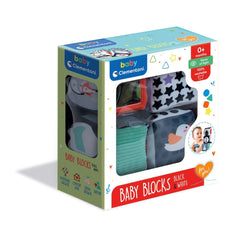 Baby Clementoni - Blocchi di Attività Morbidi Nero e Bianco Giocattoli per Attività per Bambini