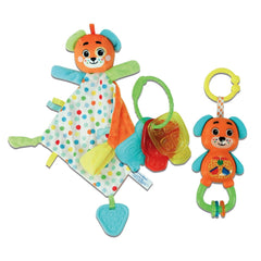 Baby Clementoni - Set Regalo Doudou per Bambini con Giocattoli da Ordinare e Impilare a Forma di Cucciolo