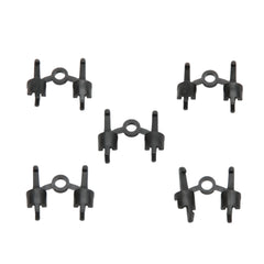 Five black spare couplings arranged in a pattern, compatible with Bruder toy vehicles.