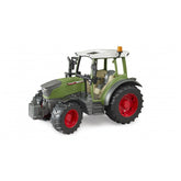Green and red Bruder Fendt Vario 211 toy tractor with a white cab, featuring realistic details, scale 1:16.