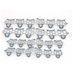 Snow chains set for Claas Axion 950 toy vehicle, featuring interlocking hexagonal gray and black patterns.