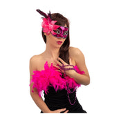 Carnival Toys - Maschera Veneziana Fucsia a Mezza Faccia per Divertimento Creativo nei Costumi - Professioni Immaginarie e Gioco di Ruolo