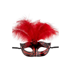 Carnival Toys - Maschera di plastica con piume rosse - Professioni e giochi di ruolo