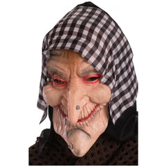 Maschera di Vecchia Signora in PVC Morbido con Cappuccio per Divertenti Travestimenti e Gioco di Ruolo - Professioni Immaginarie e Gioco di Ruolo