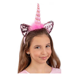 Carnival Toys - Unicorn Headband With Pink Reversible Sequins For Fun Dress Up Play - Pretend Professions And Role Playing