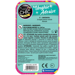 Clementoni - Crazy Chic Adhesive Nails POP - Makeup