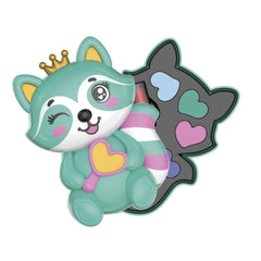 Clementoni Crazy Chic - Starry Paws Trousse Make-Up Set for Kids Ages 6 Years+ - Kawaii Raccoon-Themed Travel Cosmetic Palette with 6 Eyeshadows, Lipstick and Applicator