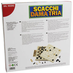 Dal Negro - Tria Basic Wooden Board Games Set