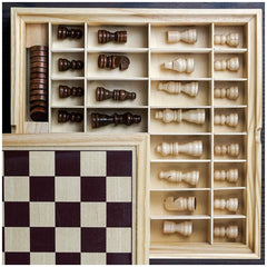 Dal Negro - Tria Chess And Checkers Top Wooden Board Games Set