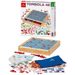 Dal Negro - Set di Giochi da Tavolo Tombola in Legno con 48 Carte