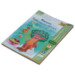 Folia - Blocco di Carta Tonica Riesen Formato A4 130 Gr 50 Pezzi Fogli Multicolore - Arti e Mestieri