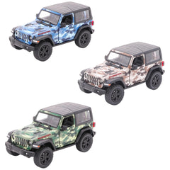 Gollness - Modello in Metallo Jeep Wrangler Camouflage 2018 1-34 - 12,5 Cm - Veicoli da Gioco