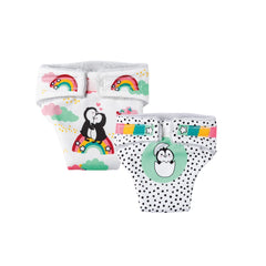 Heless - Dolls - Penguin Dotty Reusable Doll Cloth Diapers Set - 18M+ - Sustainable