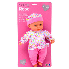 Johntoy - Bambola Baby Rose 30 Cm Con Suoni - Bambole, Set da Gioco e Figure Giocattolo