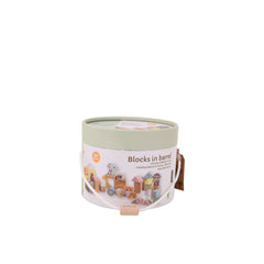 Johntoy - I Blocchi di Legno della Famiglia Wildies in Barile 50 Pz - Giocattoli per Ordinare e Impilare