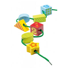 Johntoy - Set di Blocchi di Legno da Infilare in Scatola di Stoccaggio - Giocattoli per Attività per Bambini