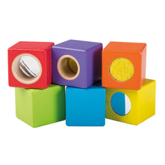 Johntoy - Blocchi di Scoperta in Legno 6 Pezzi - Giocattoli per Attività per Bambini