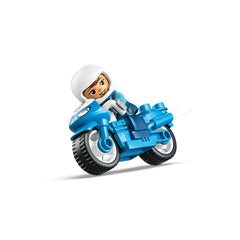 LEGO - DUPLO Moto della Polizia Blu - Set di Giocattoli da Costruzione
