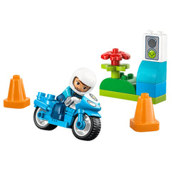 LEGO - DUPLO Moto della Polizia Blu - Set di Giocattoli da Costruzione
