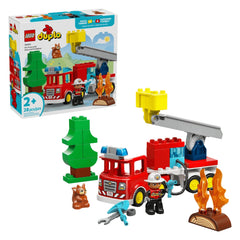 LEGO - Camion dei pompieri DUPLO con tubo e pompiere - Giocattoli da costruzione