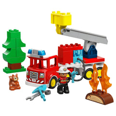 LEGO - Camion dei pompieri DUPLO con tubo e pompiere - Giocattoli da costruzione