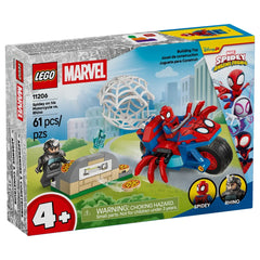LEGO - Marvel Spidey sulla sua motocicletta contro Rhino - Set di costruzione giocattoli