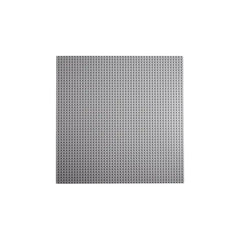 Gray LEGO Classic Baseplate measuring 14.5 inches square features 2,304 aligned studs for stable construction and creativity.