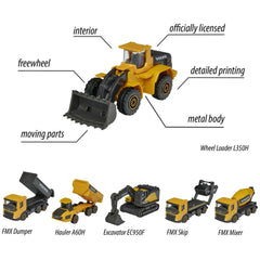Majorette - Assortimento di veicoli da costruzione Volvo in confezione da 3 pezzi
