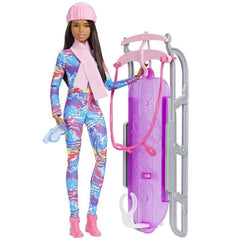 Mattel - Barbie Bambola Sport Invernali su Slitta - Giocattoli Figure e Set di Gioco