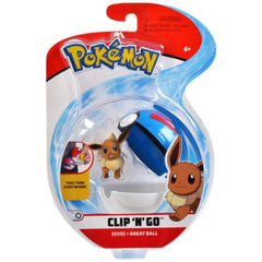 JAZWARES - Pokémon Clip N Go Figure and Poké Ball - Action & Toy Figures