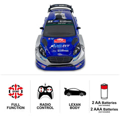 Mondo - Ford Fiesta WRC Radiocomandato 2.4 GHz 1:28 Funzione Completa con Carrozzeria in Lexan - Veicoli da Gioco