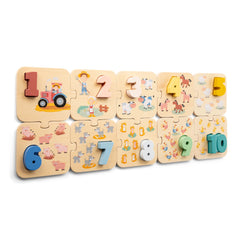 New Classic Toys - Puzzle Numerico - Fattoria - Giocattoli Educativi