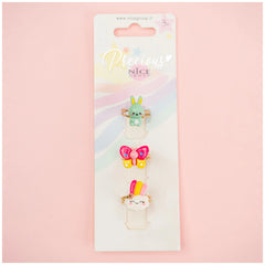 Nice - Set di Anelli da Festa Primaverile 3 Pezzi - Gioielli