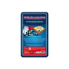 Noris - Collezione di 99 Giochi in Scatola di Metallo - Giochi da Tavolo - Edizione Tedesca - Giochi da Tavolo