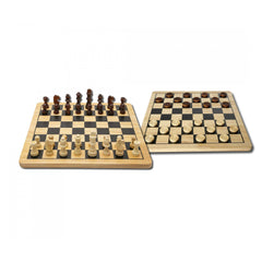 Noris - Deluxe Wooden - Chess & Checkers - Board Games - International Edition - Board Games
