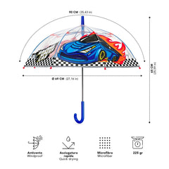 Perletti - Ombrelli - Ombrello Auto da Corsa - Antivento - 3-6 Anni