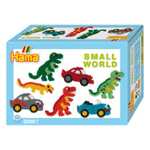 Set di Perline da Stiro Pet Hama - Dinosauro e Auto 2000 Pz.
