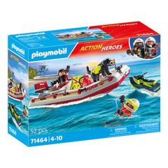 Playmobil Action Heroes Barca dei Pompieri con Scooter d'Acqua - 71464