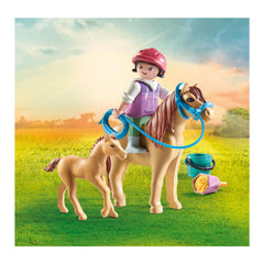 Playmobil Cavalli della Cascata Bambino con Pony e Puledro - 71498
