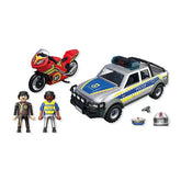 Playmobil - Inseguimento della Polizia con Pick-Up - Set di Giocattoli
