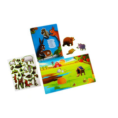 QwiToy - Libro di gioco sugli animali 3 in 1 - Libri