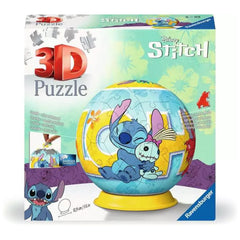 Ravensburger - Palla Puzzle 3D - Disney - Stitch - Figure da Gioco d'Azione