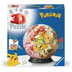Ravensburger - Palla Puzzle 3D - Figure d'Azione Pokémon - Regione di Kanto