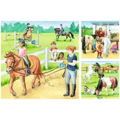 Ravensburger - A Day At The Riding Stables - 3x49 Pieces - Puzzles